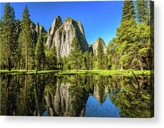 Blue Sky Acrylic Print featuring the photograph Early Morning view at Cathedral Rocks Vista by John Hight