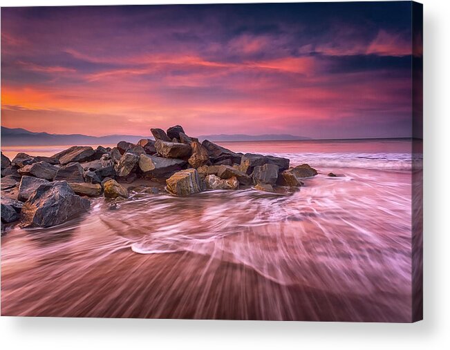 Sunrise Acrylic Print featuring the photograph Earth, Water And Sky by Edward Kreis