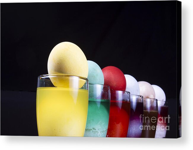 Easter Egg Acrylic Print featuring the photograph Easter eggs in glass by Karen Foley