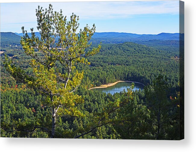Echo Acrylic Print featuring the photograph Echo Lake from Cathedral Ledge Bartlett New Hampshire by Toby McGuire