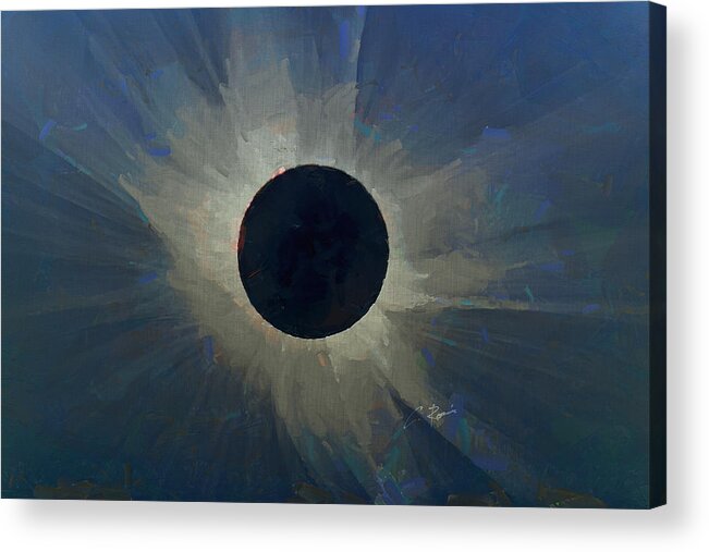 Eclipse Acrylic Print featuring the digital art Eclipse 2017 by Charlie Roman