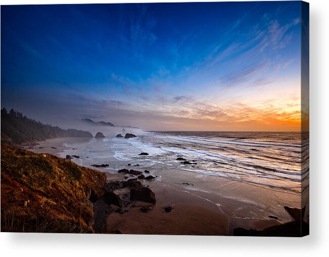 Sunset Acrylic Print featuring the photograph Ecola State Park at Sunset by Ian Good