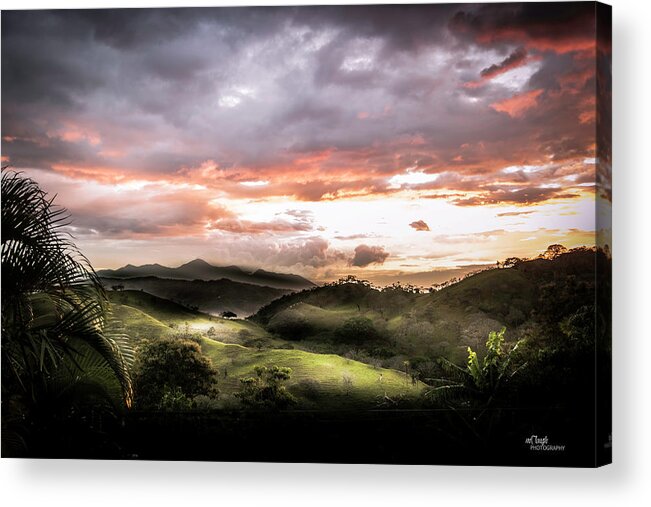 Costa Rica Acrylic Print featuring the digital art Edge Of Sunset by Mary Clough