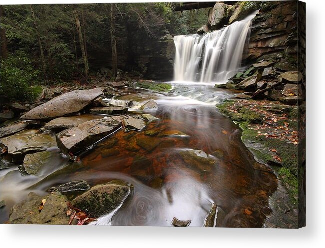Elakala Acrylic Print featuring the photograph Elakala Falls in West Virginia by Jetson Nguyen