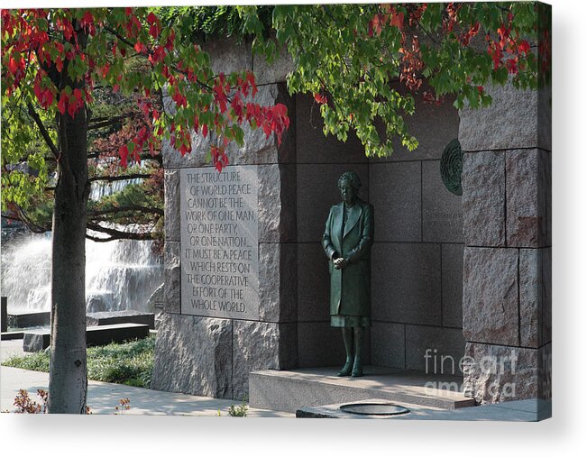  Capital Acrylic Print featuring the photograph Eleanor's Alcove at the FDR Memorial in Washington DC by William Kuta