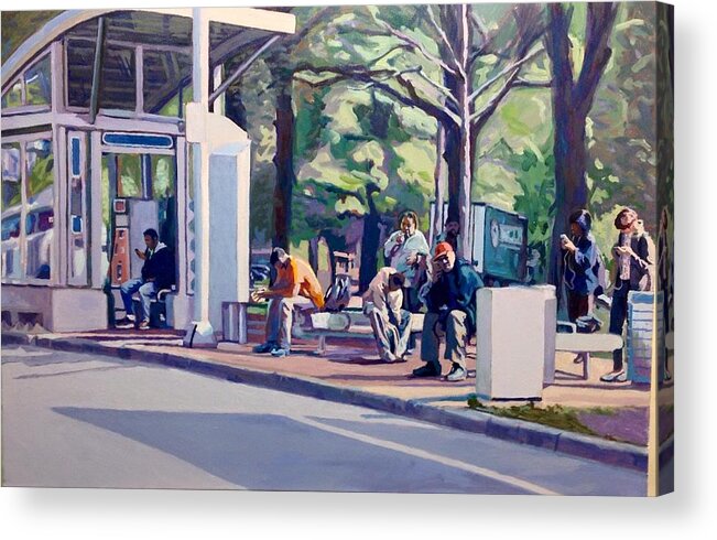 A Trip In The Inner City Acrylic Print featuring the painting Electronic Devices by David Buttram