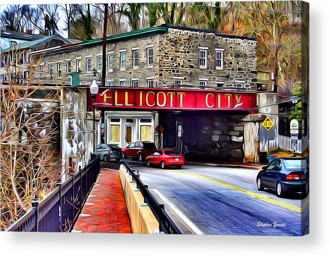 Ellicott Acrylic Print featuring the digital art Ellicott City by Stephen Younts
