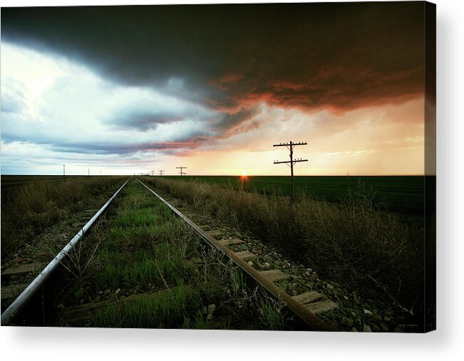 Weather Acrylic Print featuring the photograph End of a Stormy Day by Brian Gustafson