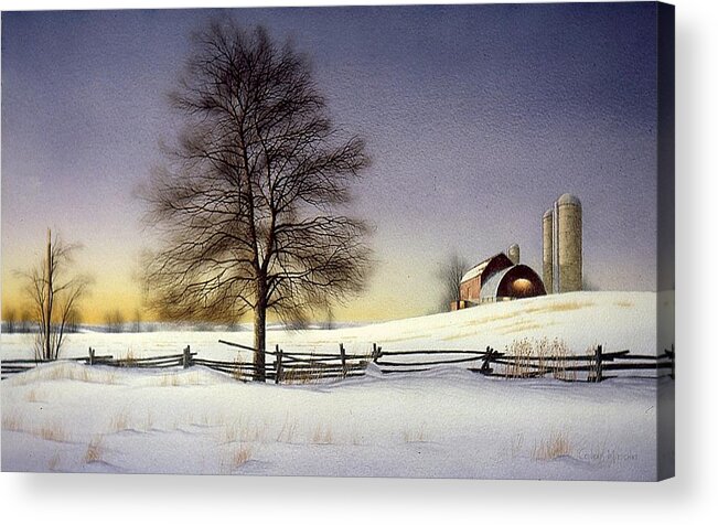 Rural Acrylic Print featuring the painting End of Day by Conrad Mieschke
