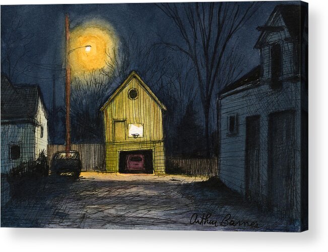 Landscape Acrylic Print featuring the painting End of the Alleyway by Arthur Barnes