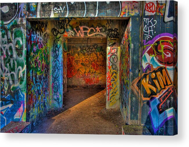 Graffiti Acrylic Print featuring the photograph Entrance to the Asylum by William Wetmore