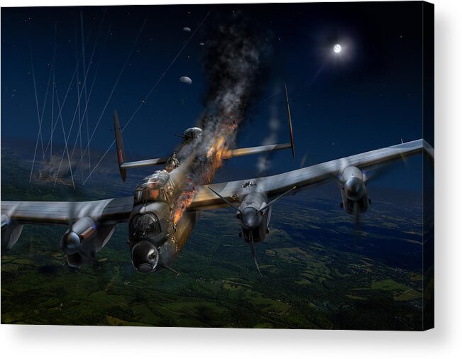 Avro Lancaster Acrylic Print featuring the digital art Escape at Mailly by Gary Eason