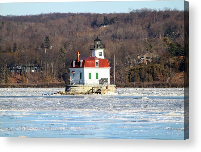 Lighthouse Acrylic Print featuring the photograph Esopus Lighthouse in Winter #2 by Jeff Severson