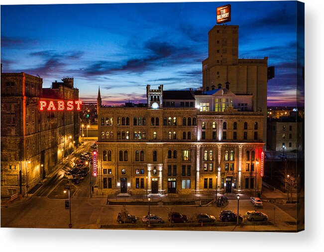 Bill Pevlor Acrylic Print featuring the photograph Evening at Pabst by Bill Pevlor