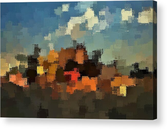 Rural Acrylic Print featuring the digital art Evening at the Farm by David Manlove