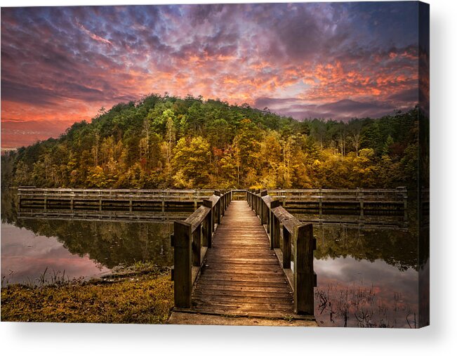 Appalachia Acrylic Print featuring the photograph Evening at the Lake by Debra and Dave Vanderlaan