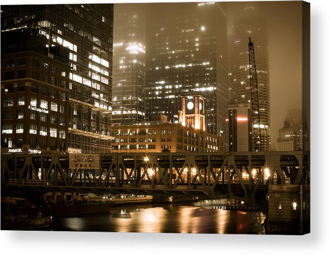 Riverbranch Acrylic Print featuring the photograph Evening in the Windy City by Miguel Winterpacht