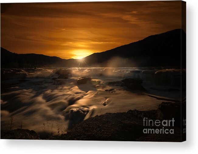 Evening Acrylic Print featuring the photograph Evening sunset at Sandstone Falls by Dan Friend
