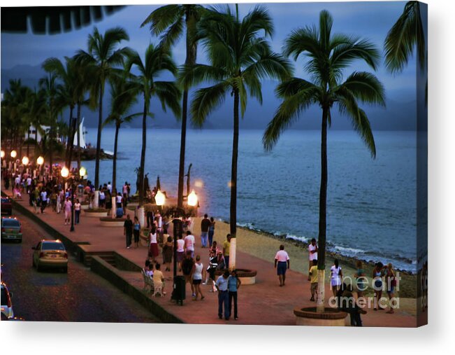 Mexico Acrylic Print featuring the photograph Evenings on the Malecon by Chuck Kuhn