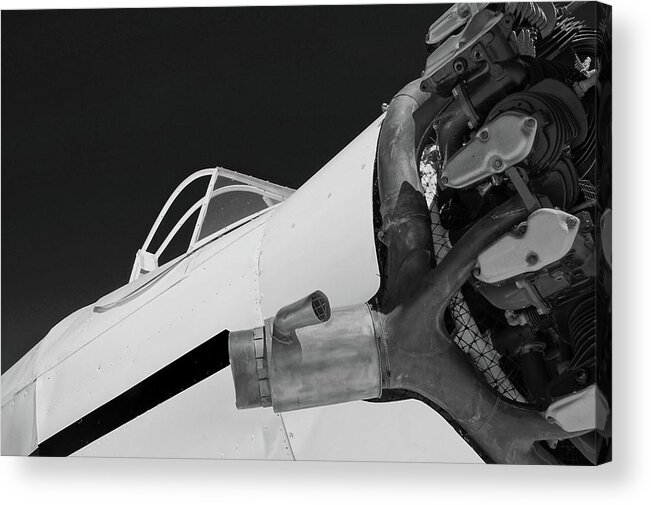 Plane Acrylic Print featuring the photograph Exhaust bw #72 by Raymond Magnani