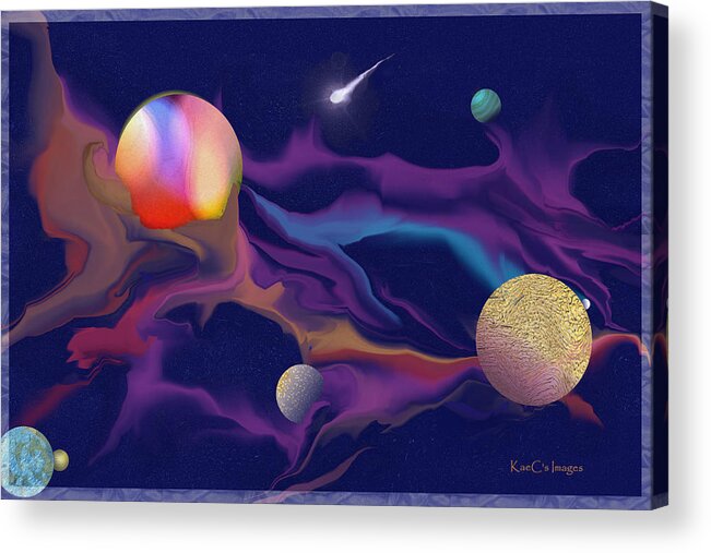 Cosmos Acrylic Print featuring the digital art Exotic Worlds 2 by Kae Cheatham