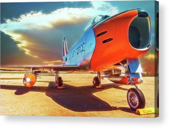 Jet Acrylic Print featuring the photograph F-86 Sabre Jet by Steve Benefiel