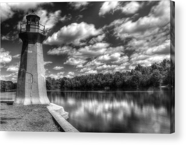 Fabyan Acrylic Print featuring the photograph Fabyan Lighthouse on the Fox River by Roger Passman