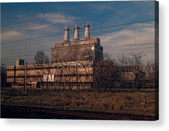 Budapest Acrylic Print featuring the photograph Factory Outside Budapest by Adam Rainoff