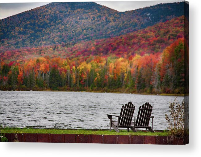 #jefffolger Acrylic Print featuring the photograph Fall foliage at Noyes Pond by Jeff Folger