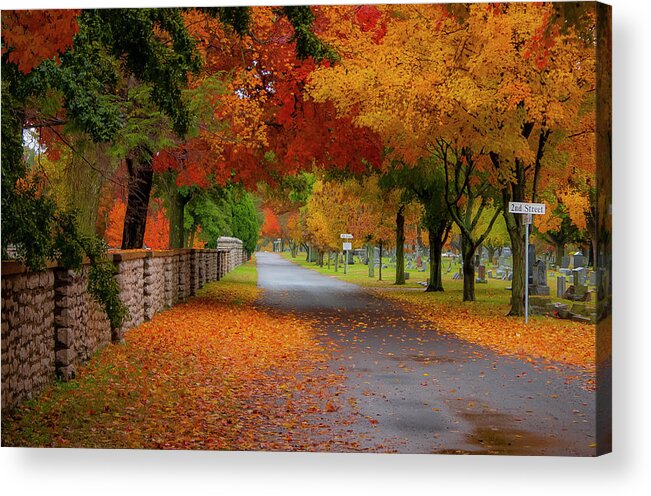 Fall Acrylic Print featuring the photograph Fall in the Cemetery by Allin Sorenson