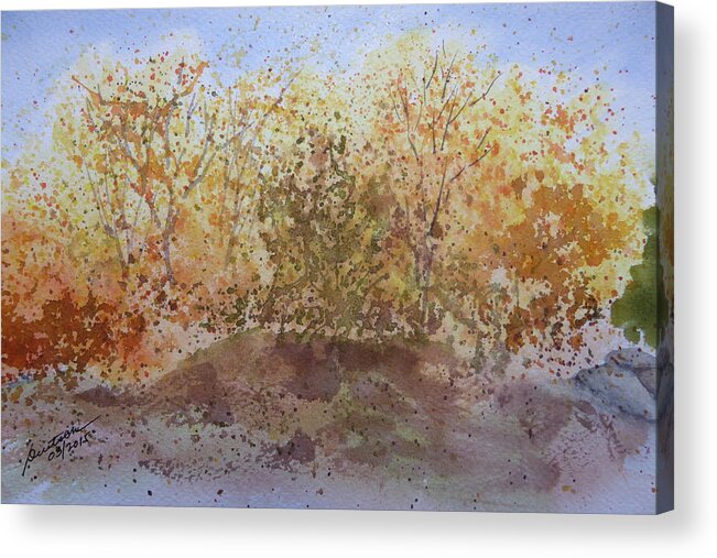 Fall In West Texas Acrylic Print featuring the painting Fall in the Tejas High Country by Joel Deutsch