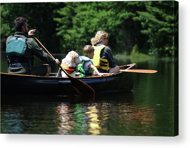 Canoeing Acrylic Print featuring the photograph Family Canoeing Fun by Brook Burling