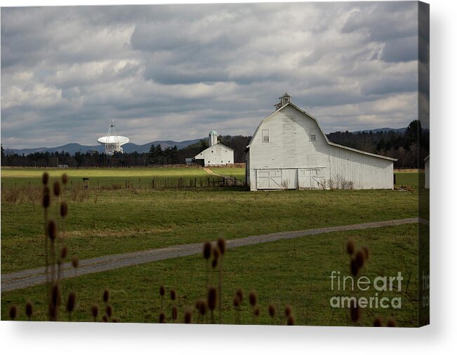 Astronomy Acrylic Print featuring the photograph Farm and Radio Telescope by Jim West