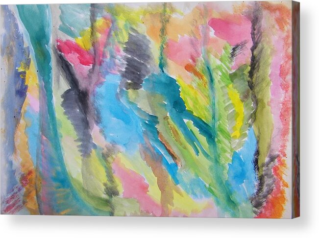 Abstract Acrylic Print featuring the painting Feathers by Judith Redman