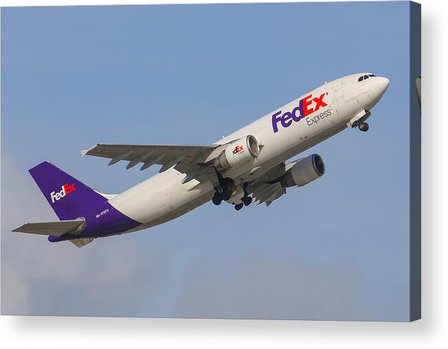 Aviation Acrylic Print featuring the photograph FedEx Airplane by Dart Humeston
