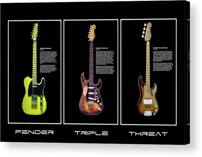 Fender Acrylic Print featuring the photograph Fender Triple Threat by Peter Chilelli