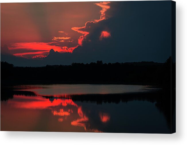 Sunset Acrylic Print featuring the photograph Fiery Evening by James L Bartlett