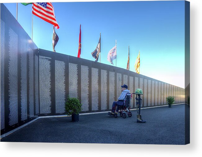 Vietnam Wall Acrylic Print featuring the photograph Finding Friends/The Dark Side 00042 by Kristina Rinell