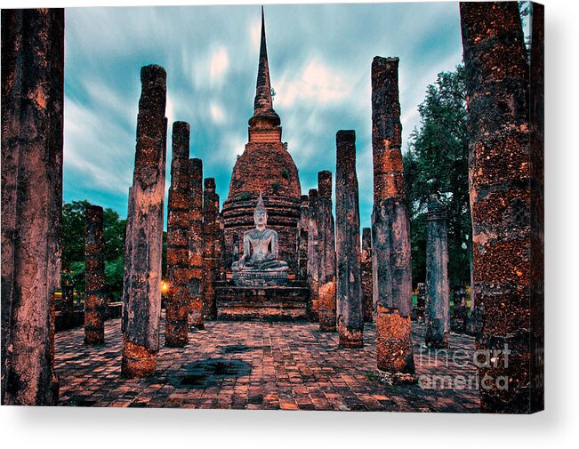 Sukhothai Acrylic Print featuring the photograph Finding Happiness in Sukhothai, Thailand by Sam Antonio
