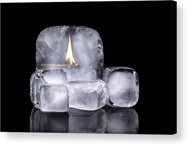 Adversity Acrylic Print featuring the photograph Fire and Ice by Tom Mc Nemar