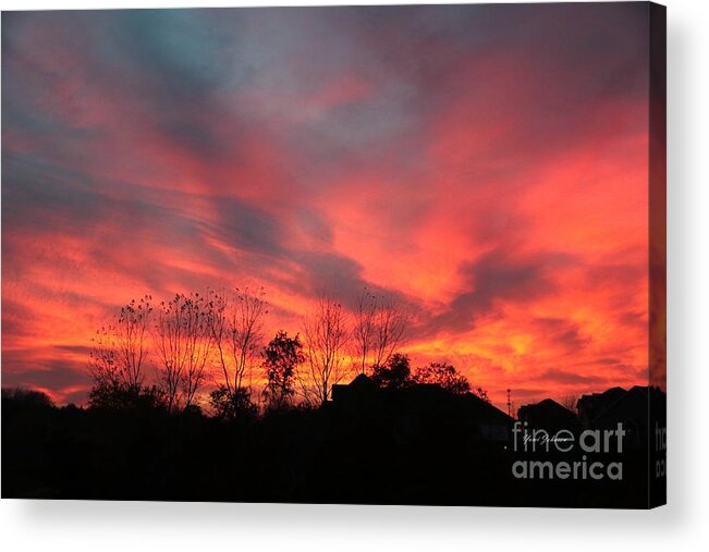 Sunset Acrylic Print featuring the photograph Fire in sky by Yumi Johnson