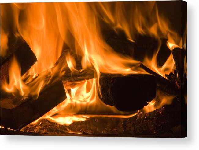 Inferno Acrylic Print featuring the photograph Fire Place background by Michalakis Ppalis