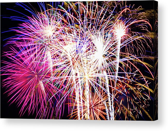 Fireworks Acrylic Print featuring the photograph Fireworks by Barry Wills