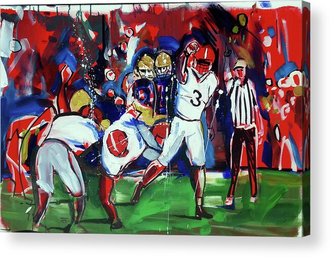  Acrylic Print featuring the painting First Down by John Gholson