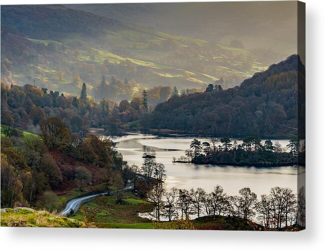 Autumn Acrylic Print featuring the photograph First light over Rydal Water in the Lake District by Neil Alexander Photography