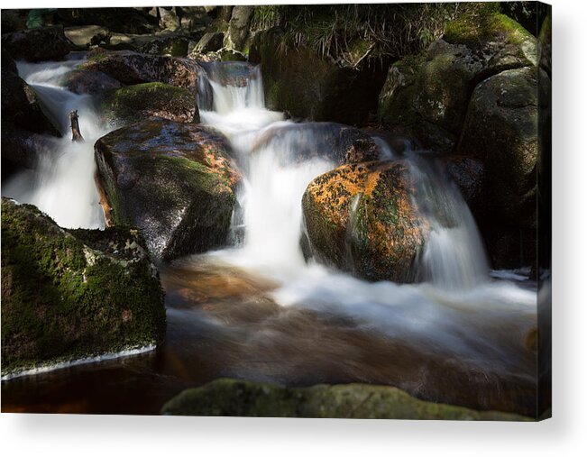 Water Acrylic Print featuring the photograph first spring sunlight on the Warme Bode, Harz by Andreas Levi