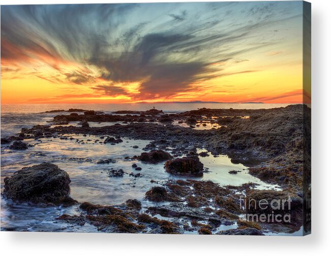 First Acrylic Print featuring the photograph First Sunset of 2016 by Eddie Yerkish