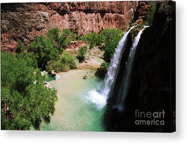 Havasupai Acrylic Print featuring the photograph First View of Havasu Falls by Kathy McClure