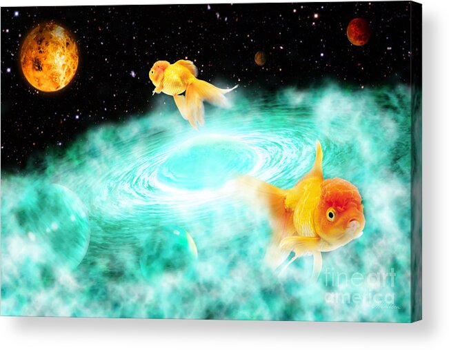 Surrealism Acrylic Print featuring the digital art Zen Fish Dream by Olga Hamilton