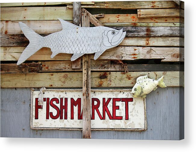 Key Largo Acrylic Print featuring the photograph Fish Market by Art Block Collections